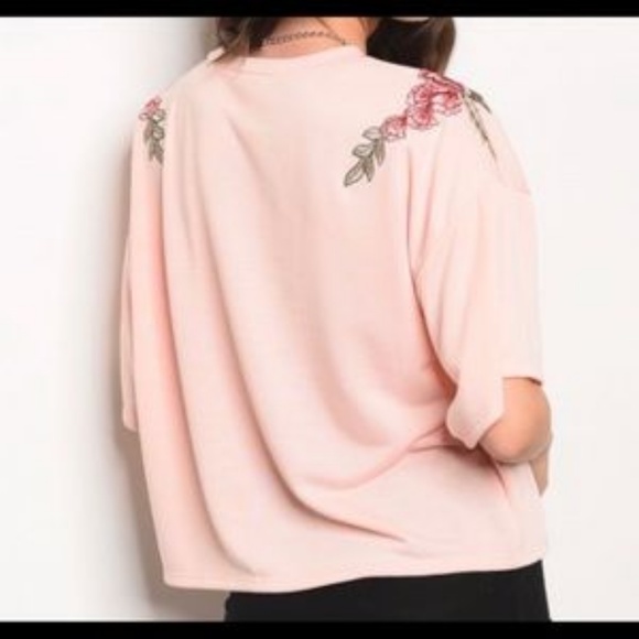 Pink Top with Floral Patches - Picture 4 of 5